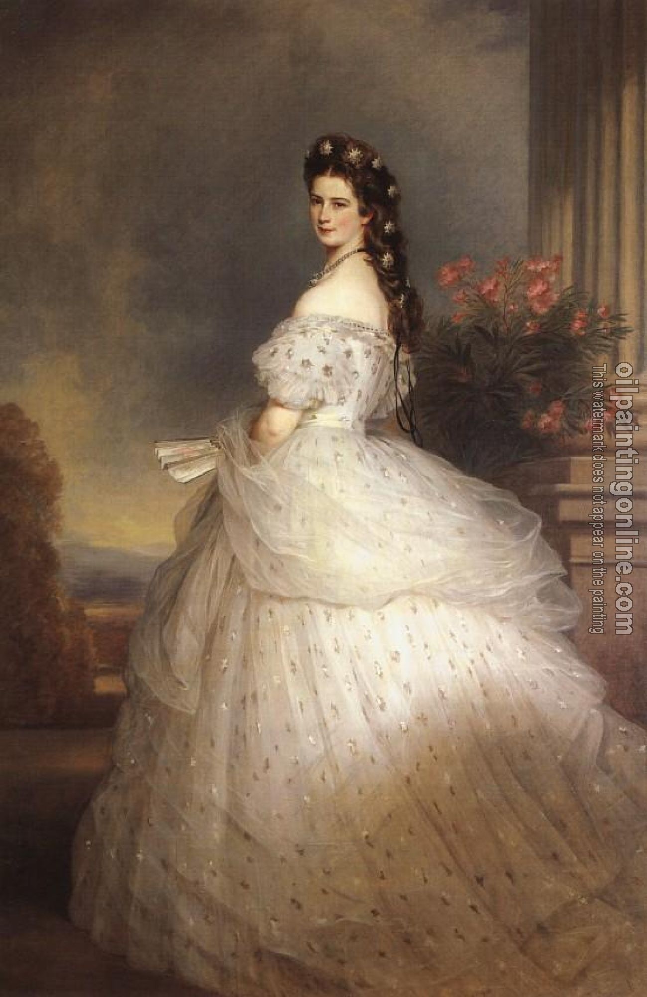 Winterhalter, Franz Xavier - Empress Elisabeth of Austria with diamond stars on her hair